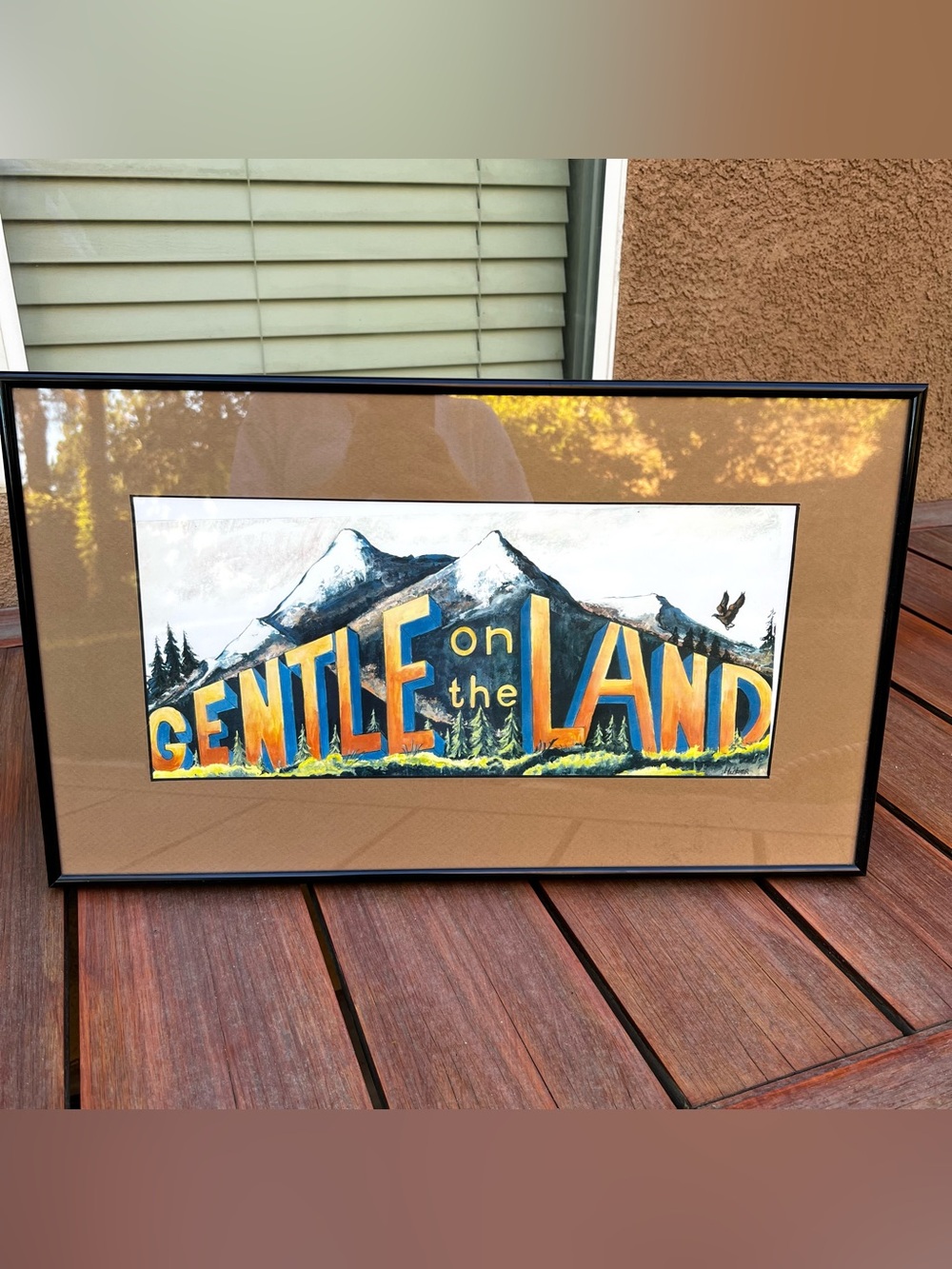 Vintage '98 Rocky Mountain Back Country Horseman Painting Mountains Eagle Framed